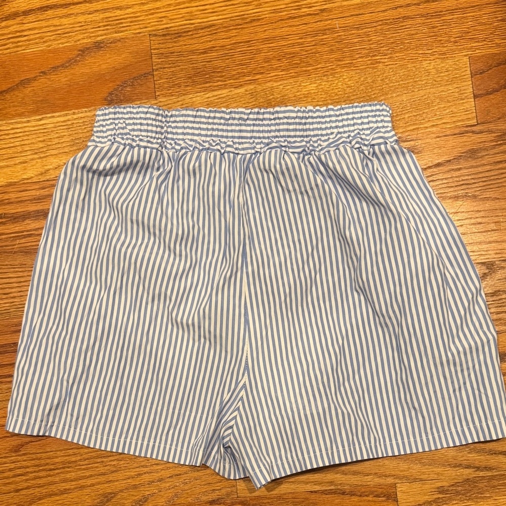 Blue Striped Women's Shorts - Picture 2 of 2